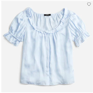 J. Crew Featherweight Satin Top XS NWOT cool breeze